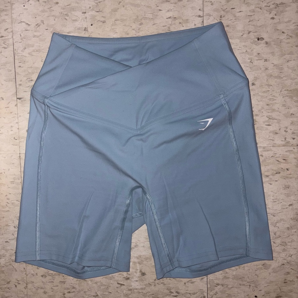 Gymshark Crossover Waist Pastel Blue Athletic Shorts